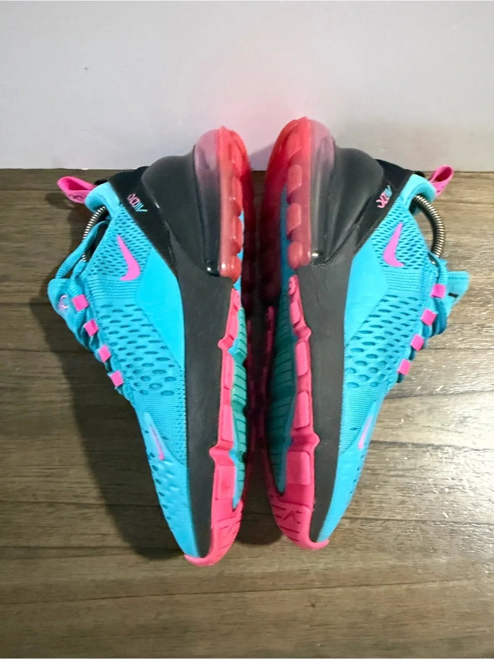 Nike Kids' Turquoise and Pink Air Max 270 Sneakers